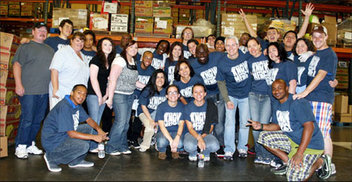 The AMS Ministry serves at the Los Angeles Food Bank for the Day of MERCY!