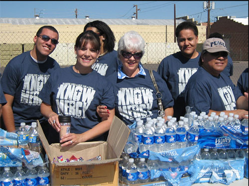 The Phoenix disciples refresh the poor with food and water!