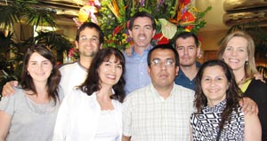 Pictured with Elena are Matt and Helen Sullivan, Alfredo and Alejandra Aunch, Carlos and Maria Elena Gallardo – all ofSantiago, Chile and Salvador Gonzales of  Monterrey, Mexico!